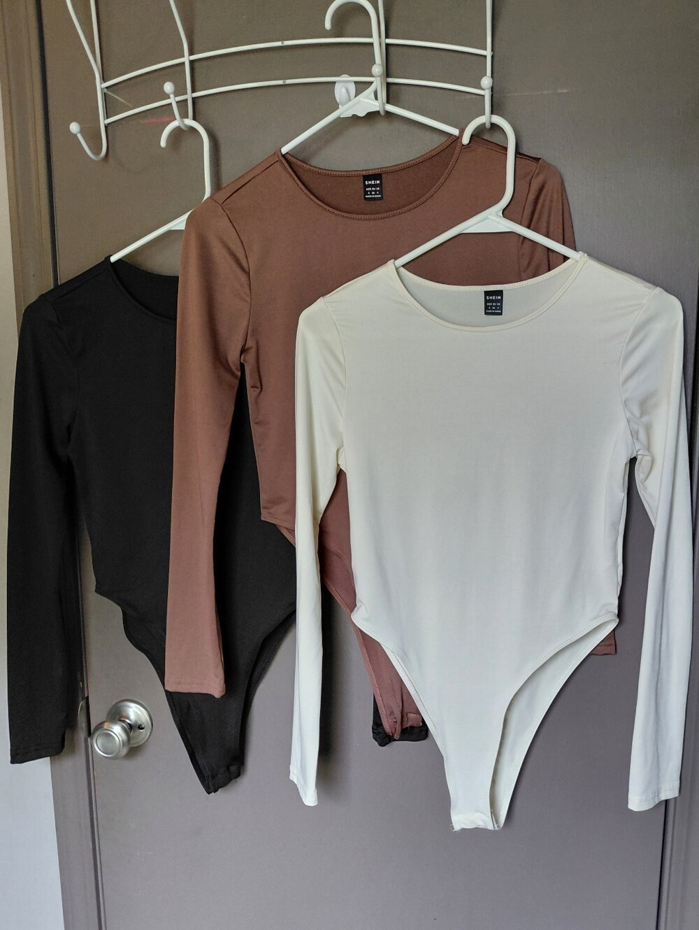 3 SHEIN EZwear Long Sleeve Fitted Bodysuits